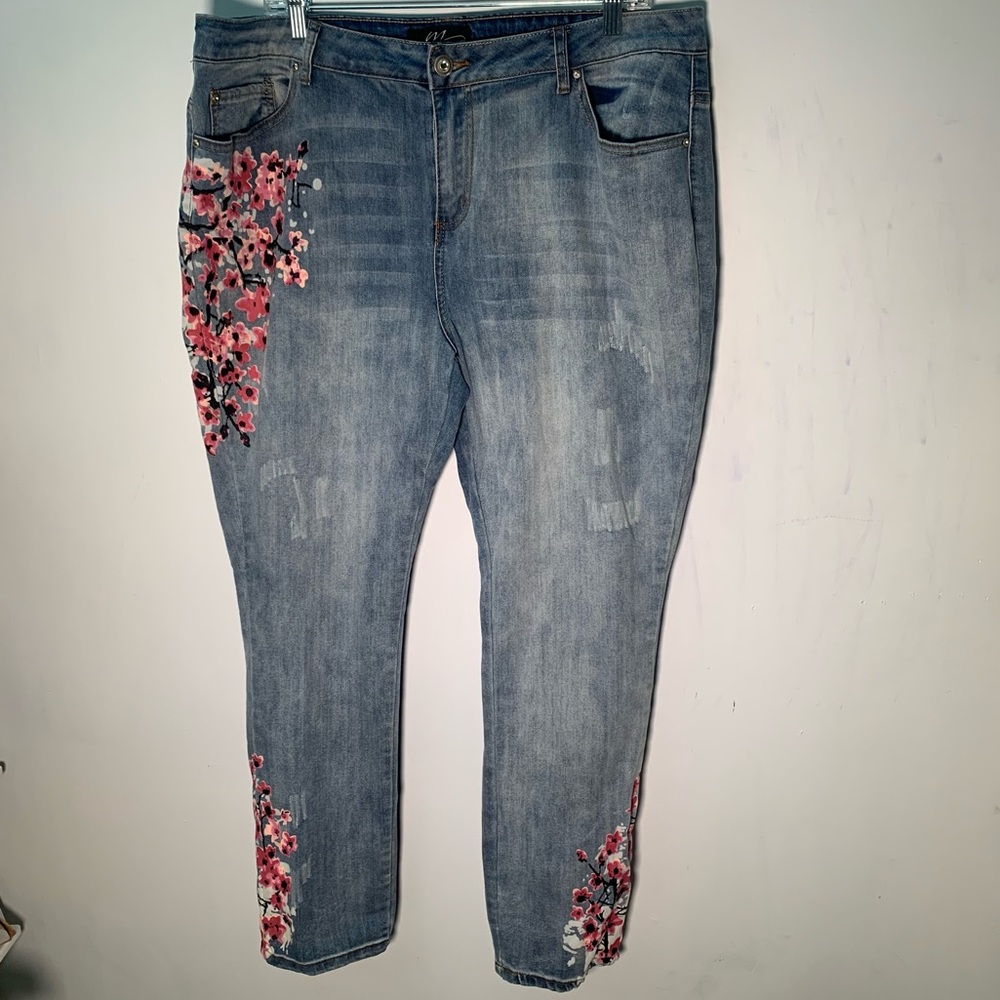 Midnight Velvet jeans flowers printed size 16w